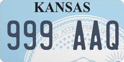 KS license plate 999AAQ