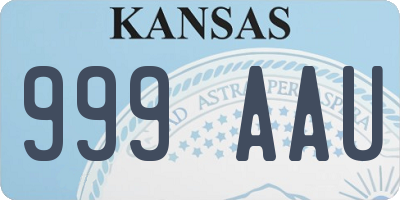 KS license plate 999AAU