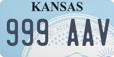 KS license plate 999AAV