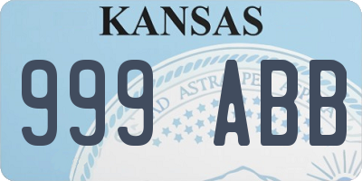 KS license plate 999ABB