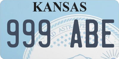 KS license plate 999ABE