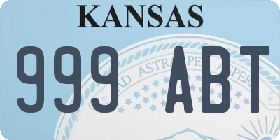 KS license plate 999ABT