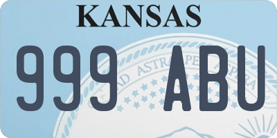 KS license plate 999ABU