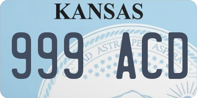 KS license plate 999ACD