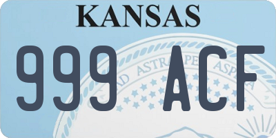 KS license plate 999ACF