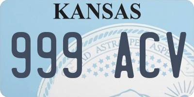 KS license plate 999ACV