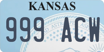 KS license plate 999ACW