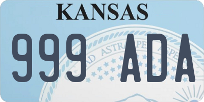 KS license plate 999ADA