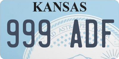 KS license plate 999ADF