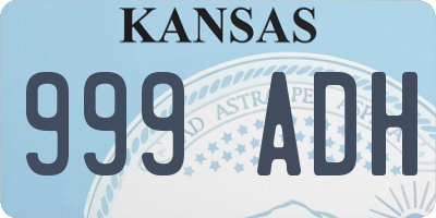 KS license plate 999ADH