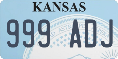 KS license plate 999ADJ