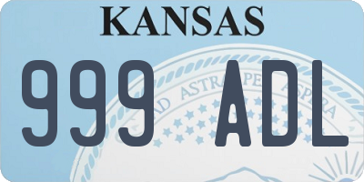 KS license plate 999ADL
