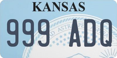 KS license plate 999ADQ