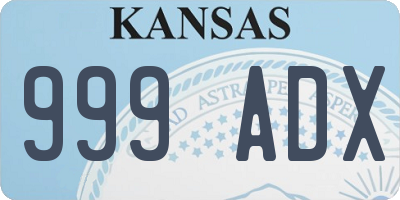 KS license plate 999ADX