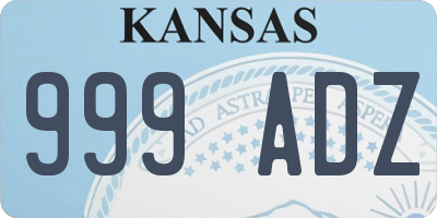 KS license plate 999ADZ