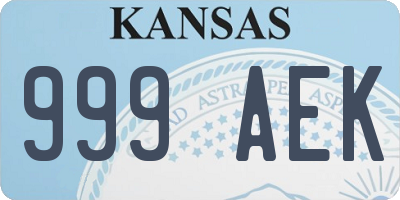 KS license plate 999AEK