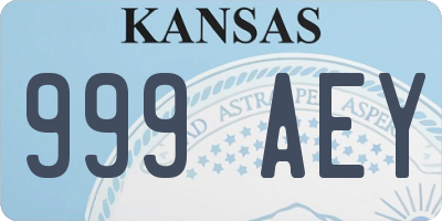 KS license plate 999AEY