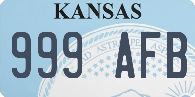 KS license plate 999AFB