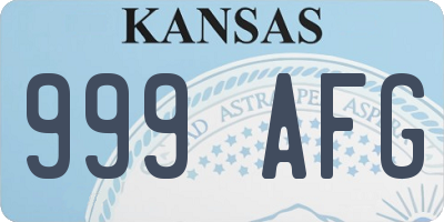 KS license plate 999AFG