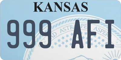 KS license plate 999AFI