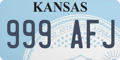 KS license plate 999AFJ
