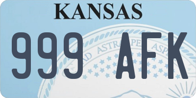 KS license plate 999AFK