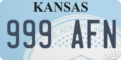 KS license plate 999AFN