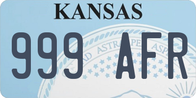 KS license plate 999AFR