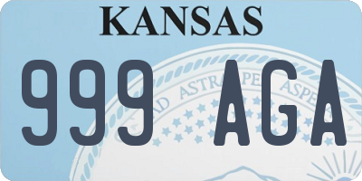 KS license plate 999AGA