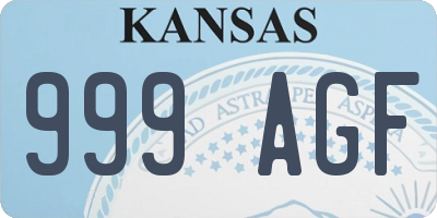 KS license plate 999AGF