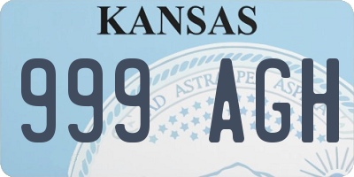 KS license plate 999AGH