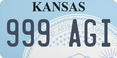KS license plate 999AGI