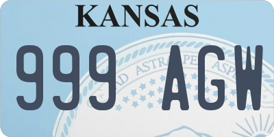 KS license plate 999AGW