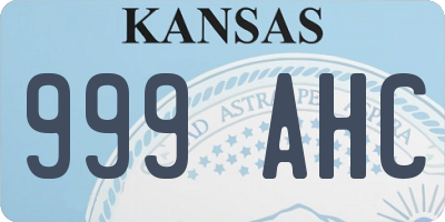 KS license plate 999AHC