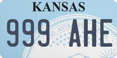 KS license plate 999AHE
