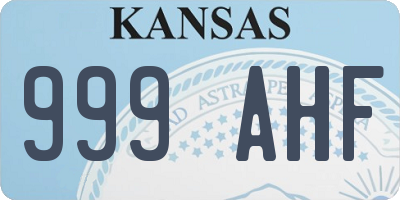 KS license plate 999AHF
