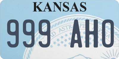 KS license plate 999AHO