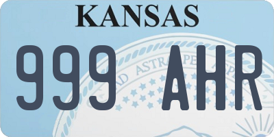 KS license plate 999AHR