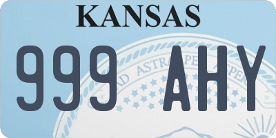 KS license plate 999AHY