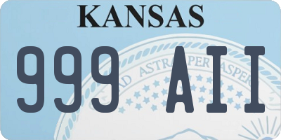 KS license plate 999AII
