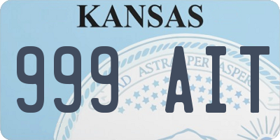 KS license plate 999AIT