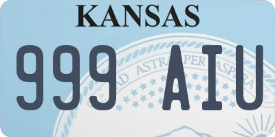 KS license plate 999AIU