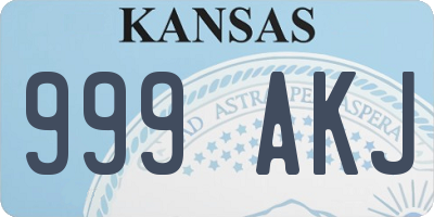 KS license plate 999AKJ