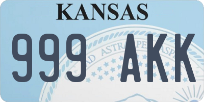 KS license plate 999AKK