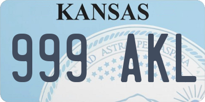 KS license plate 999AKL