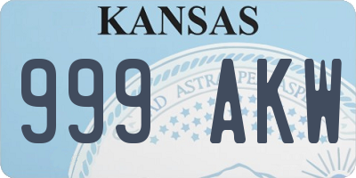 KS license plate 999AKW