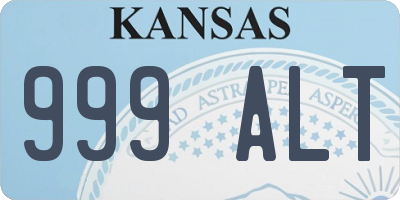 KS license plate 999ALT