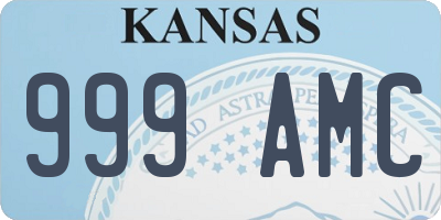 KS license plate 999AMC