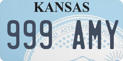 KS license plate 999AMY
