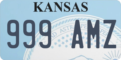 KS license plate 999AMZ